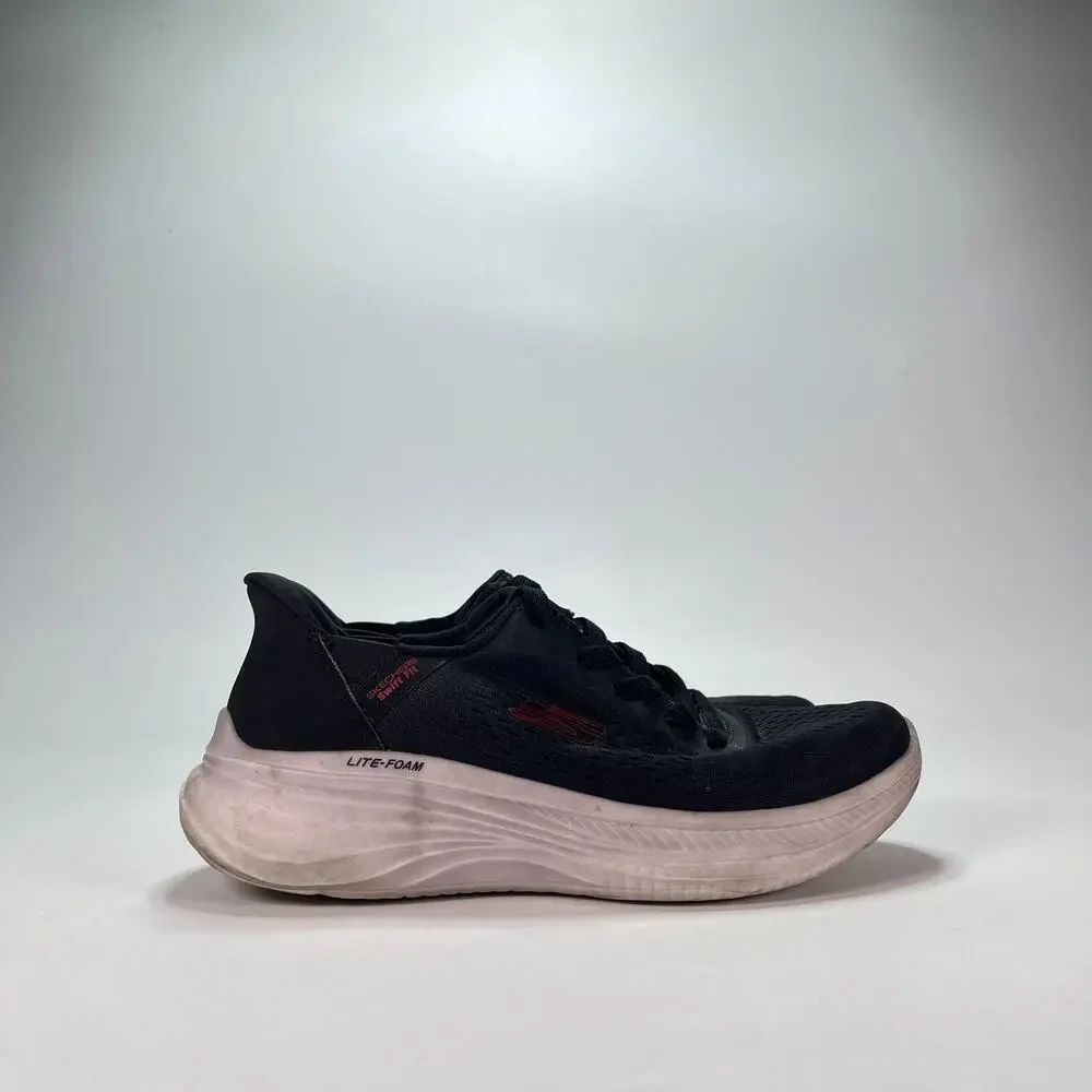 Skechers Hands Free Swift Fit Lite Black Lace Up Running Shoes 255056S Mens Sz 8